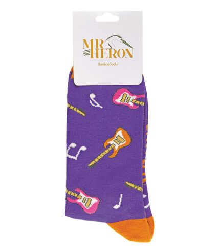 Mr Heron - Mens Novelty Guitar Design Bamboo Socks