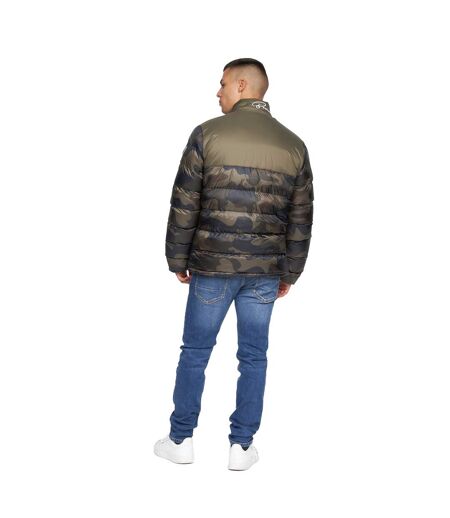 Mens Carlito Camo Oversized Padded Jacket Olive Born Rich