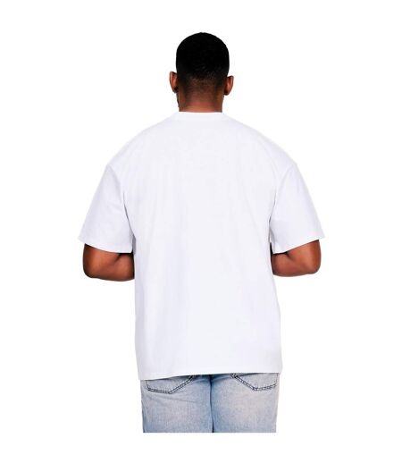 Casual Classics Mens Ringspun Cotton Extended Neckline Oversized T-Shirt (White)