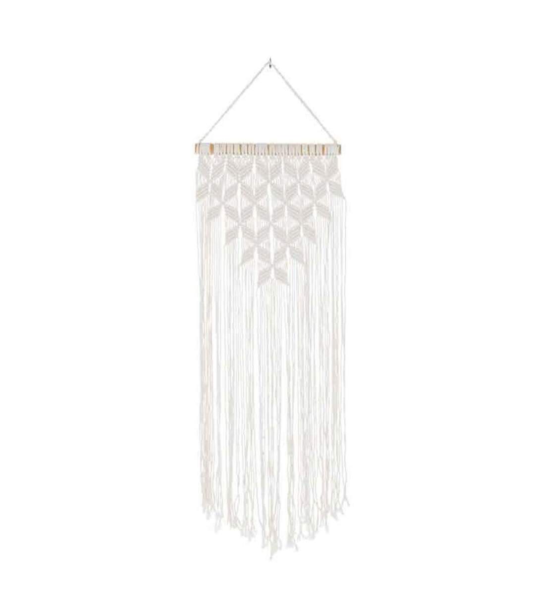 Décoration Murale Macramé Long 95cm Blanc-1