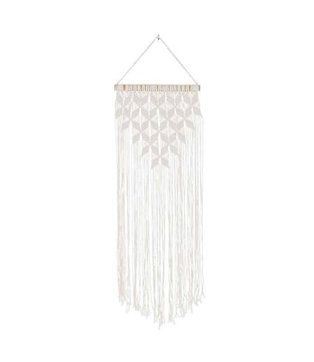 Décoration Murale Macramé Long 95cm Blanc