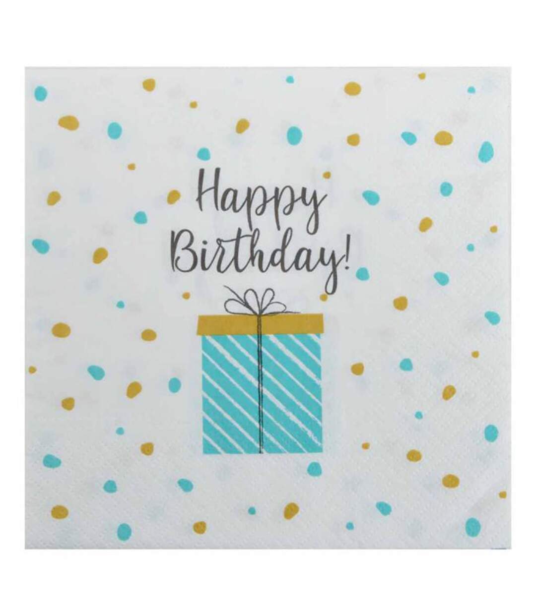 Lot de 20 Serviettes en Papier Birthday 33x33cm Bleu-1