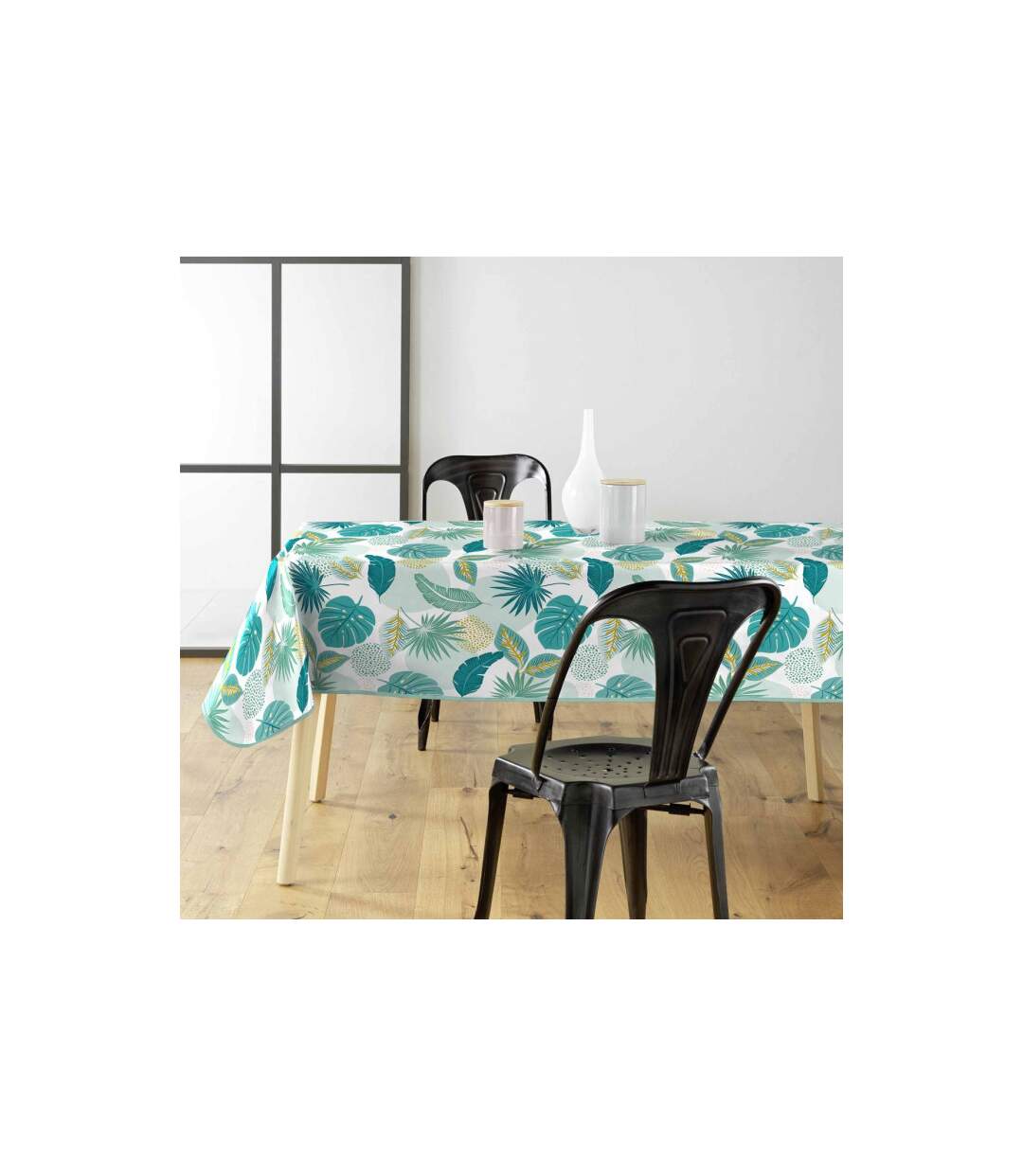 Nappe Toile Cirée Imprimé Plantania 140x240cm Bleu-3