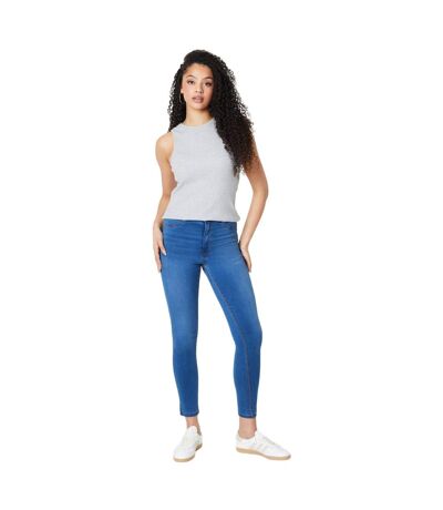 Womens/ladies Tall Skinny Ankle Grazer Jeans Mid Wash Dorothy Perkins