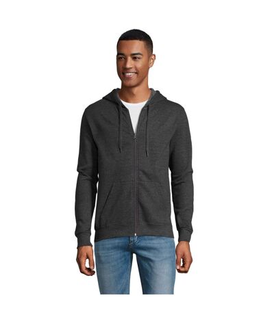 SOLS Mens Stone Zip Up Plain Hoodie (Charcoal Marl) - UTPC2784