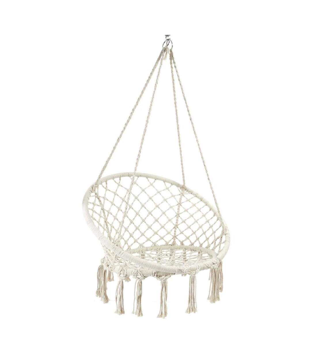 Fauteuil suspendu macramé Terre inconnue 120 x 80 cm-1