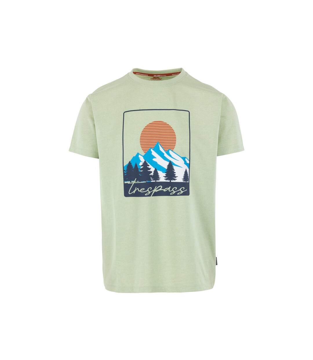 Mens idukki t-shirt light sage Trespass