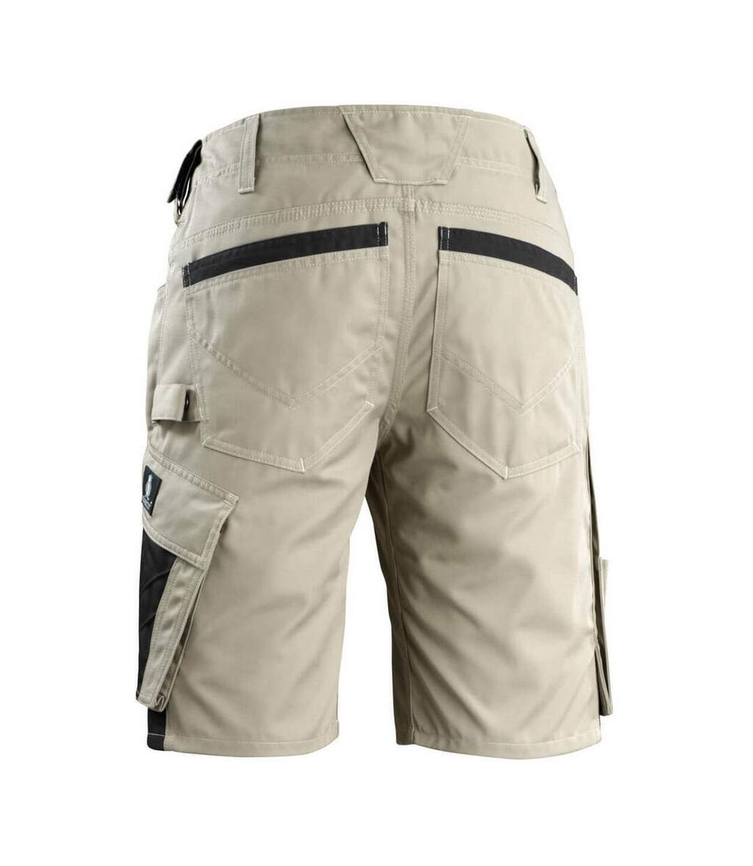 Mens Unique Stuttgart Work Shorts Light Khaki Black Mascot-2
