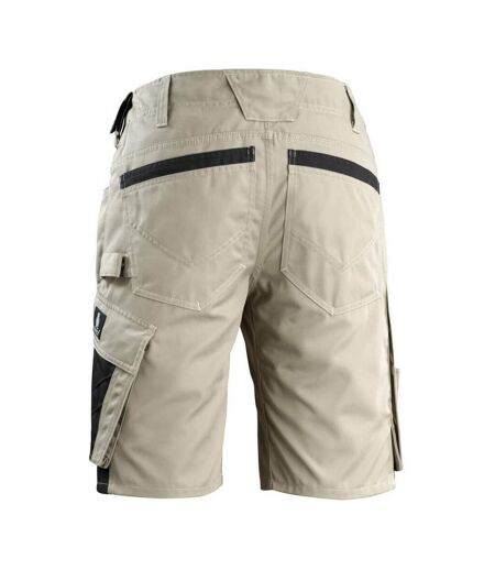 Mens Unique Stuttgart Work Shorts Light Khaki Black Mascot