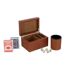 Boîte Jeux de Cartes Ezra 17cm Cognac-1