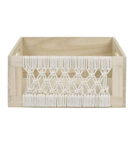 Lot de 3 Caisses Gigognes Boho 35cm Beige