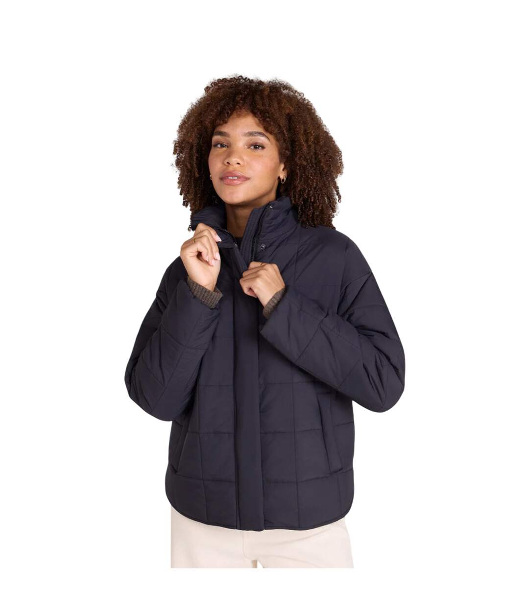 Doudoune Matelassée Motif/style Quadrillage Nina Femme Noir Animal-4