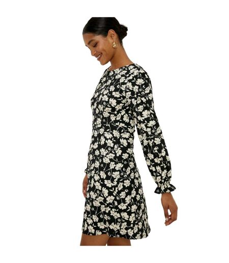 Womens/ladies floral mini dress black/white Dorothy Perkins