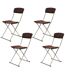 Lot de 4 Chaises pliantes avec surpiqûres - Marron-1