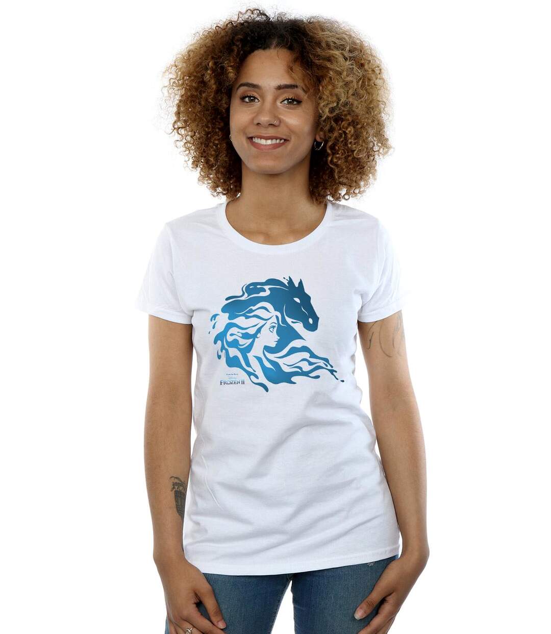 Disney Femme/Les femmes - Frozen 2 Nokk - T-shirt en coton avec silhouette (Blanc) - UTBI21820-2