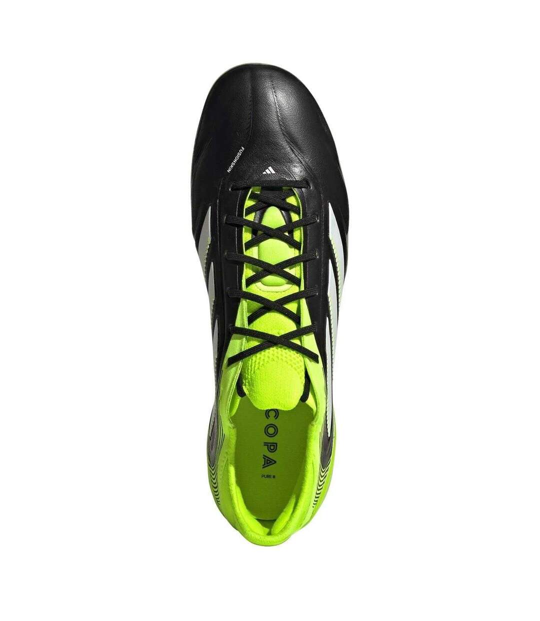 Unisex Adult Copa Pure.3 Leather Soft Ground Football Boots Black Lemon Adidas-4