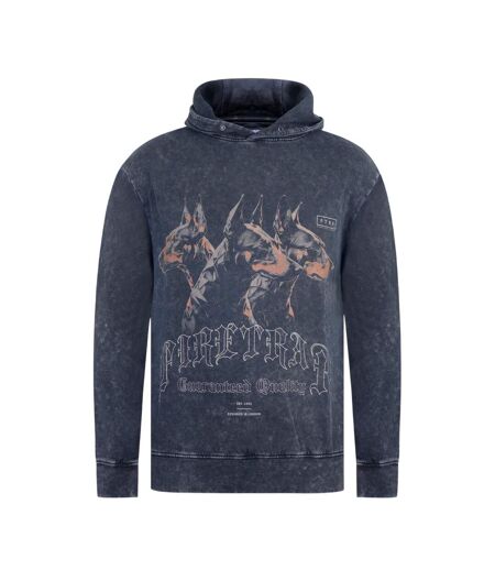 Sweat À Capuche Manches Longues Motif/style Imprimé Graphique Homme Noir Délavé Firetrap