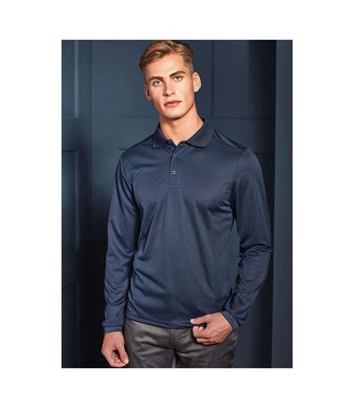 Premier Mens Long Sleeve Coolchecker Pique Polo Shirt (Navy) - UTRW4934