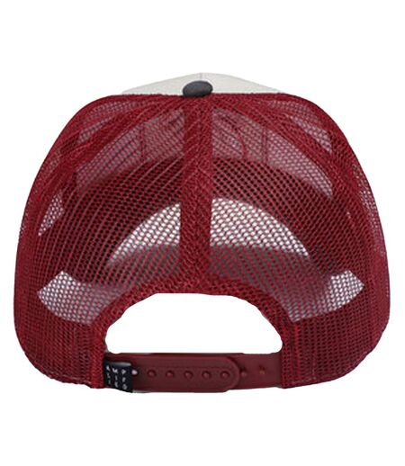 Casquette Trucker Beige Gris Rouge Foncé Amplified