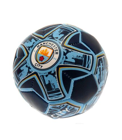 Manchester City FC Crest Soft Mini Football (Navy/Sky Blue) (One Size) - UTTA10338