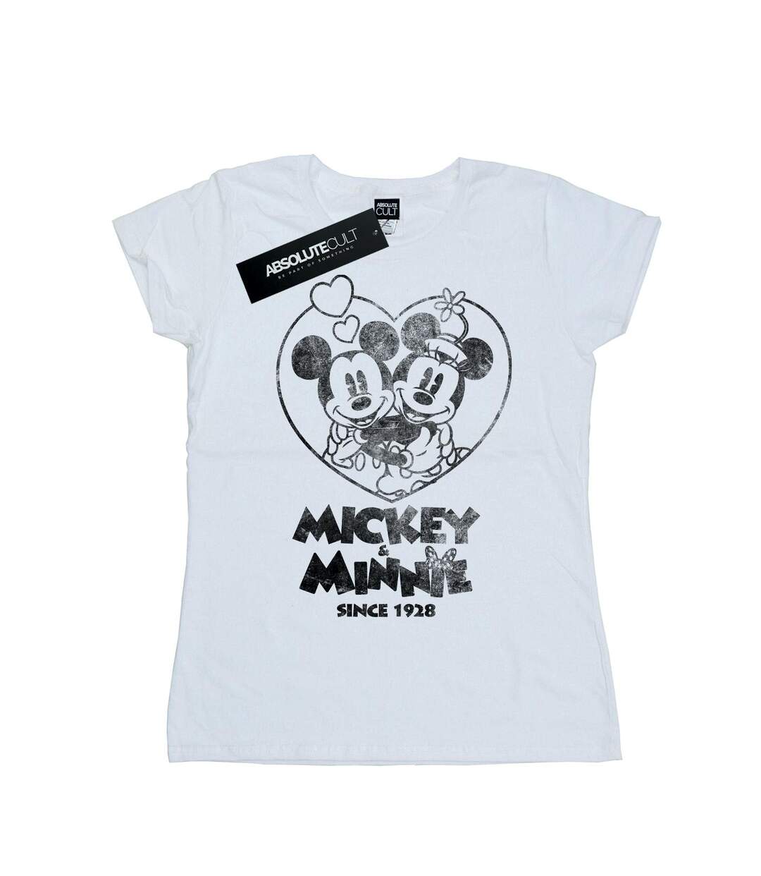 Disney T-shirt en coton Femmes/Ladies Mickey et Minnie Mouse Since 1928 (Blanc) - UTBI31495-1