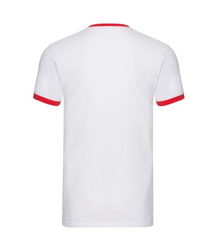 T-shirt homme blanc / rouge Fruit of the Loom