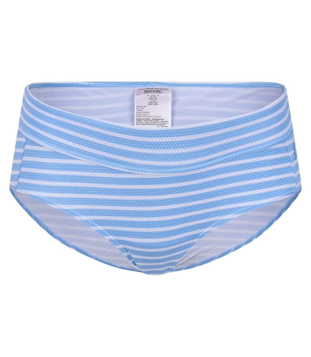 Womens/ladies Paloma Striped Swim Briefs Blue White Regatta-3