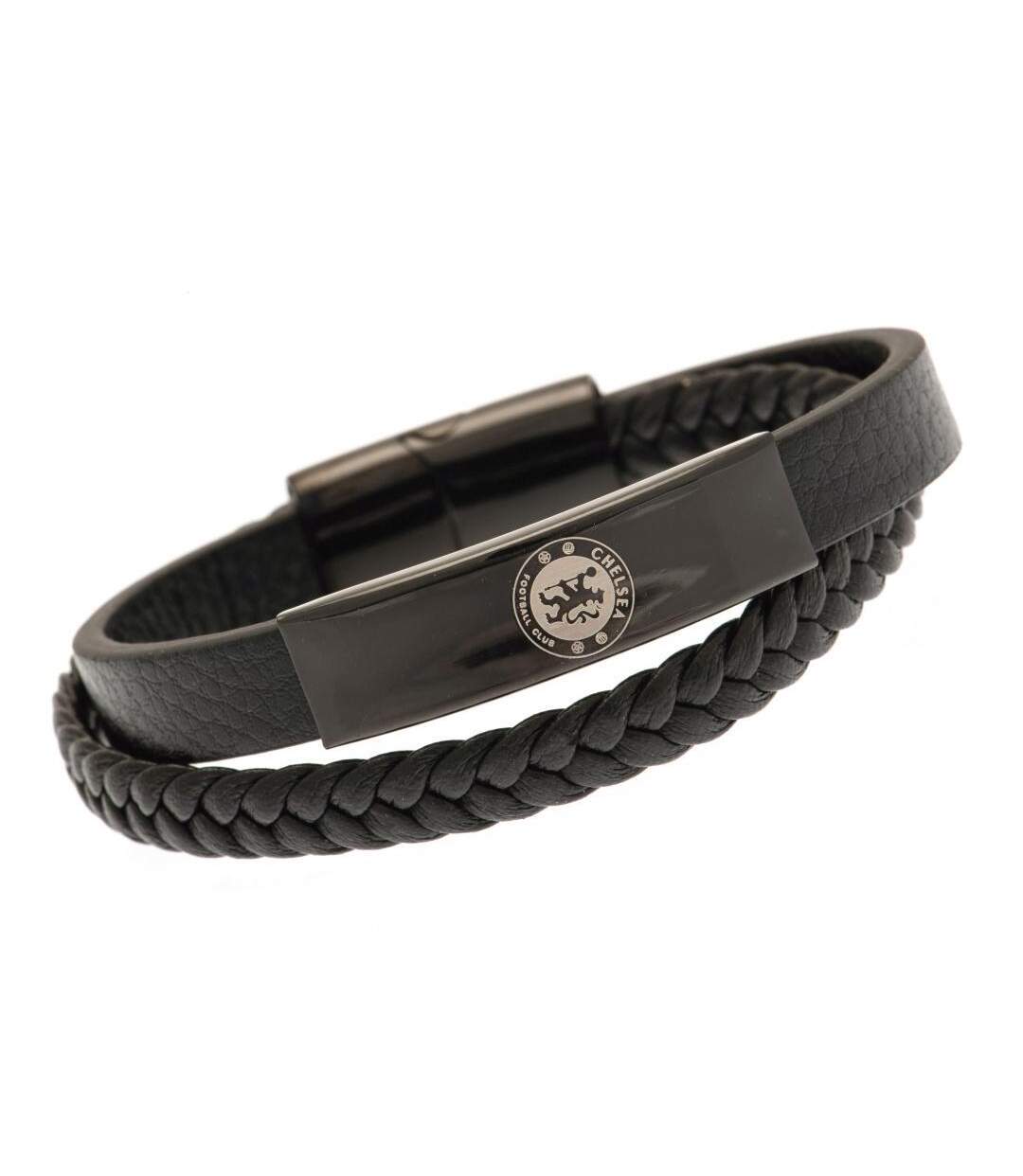 Chelsea FC Bracelet en cuir (Noir) (Taille unique) - UTTA8314