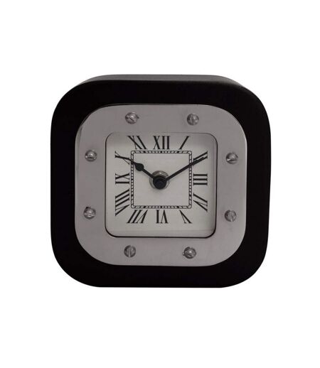 Paris Prix - Horloge à Poser vouman 17cm Argent & Noir