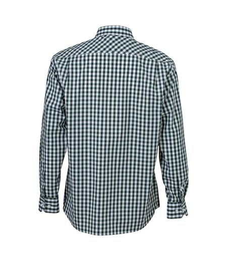 Chemise Motif/style À Carreaux Homme Vert Forêt Blanc James And Nicholson