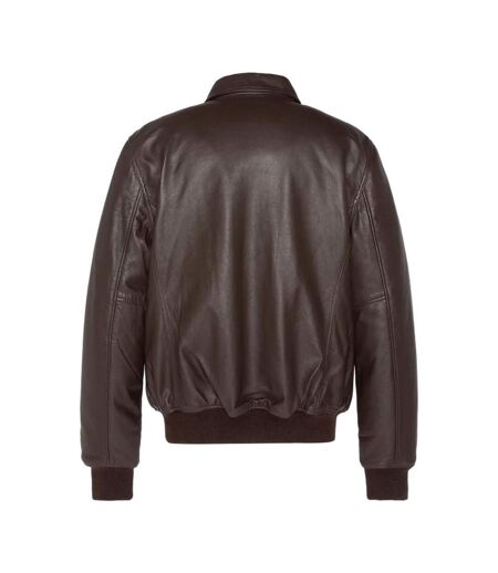 Blouson cuir marron homme schott lcjet - 3xl