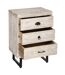 Table de chevet 3 tiroirs Ajay - Beige et noir-2