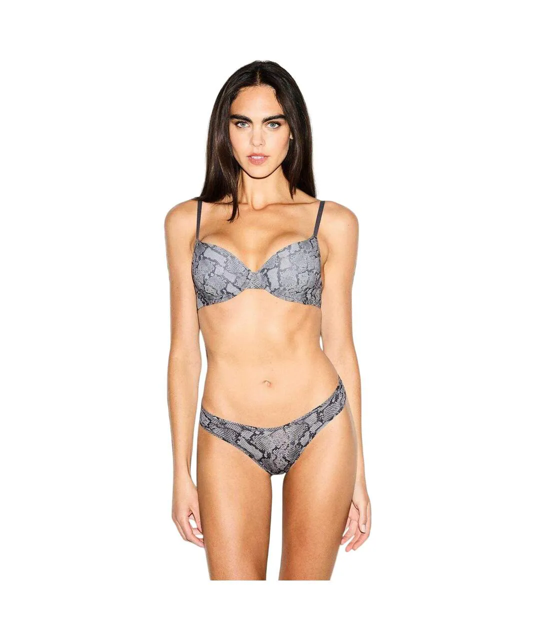 Soutien-gorge T-shirt Motif/style Imprimé Serpent Fits Everybody Femme Anthracite Skims-4