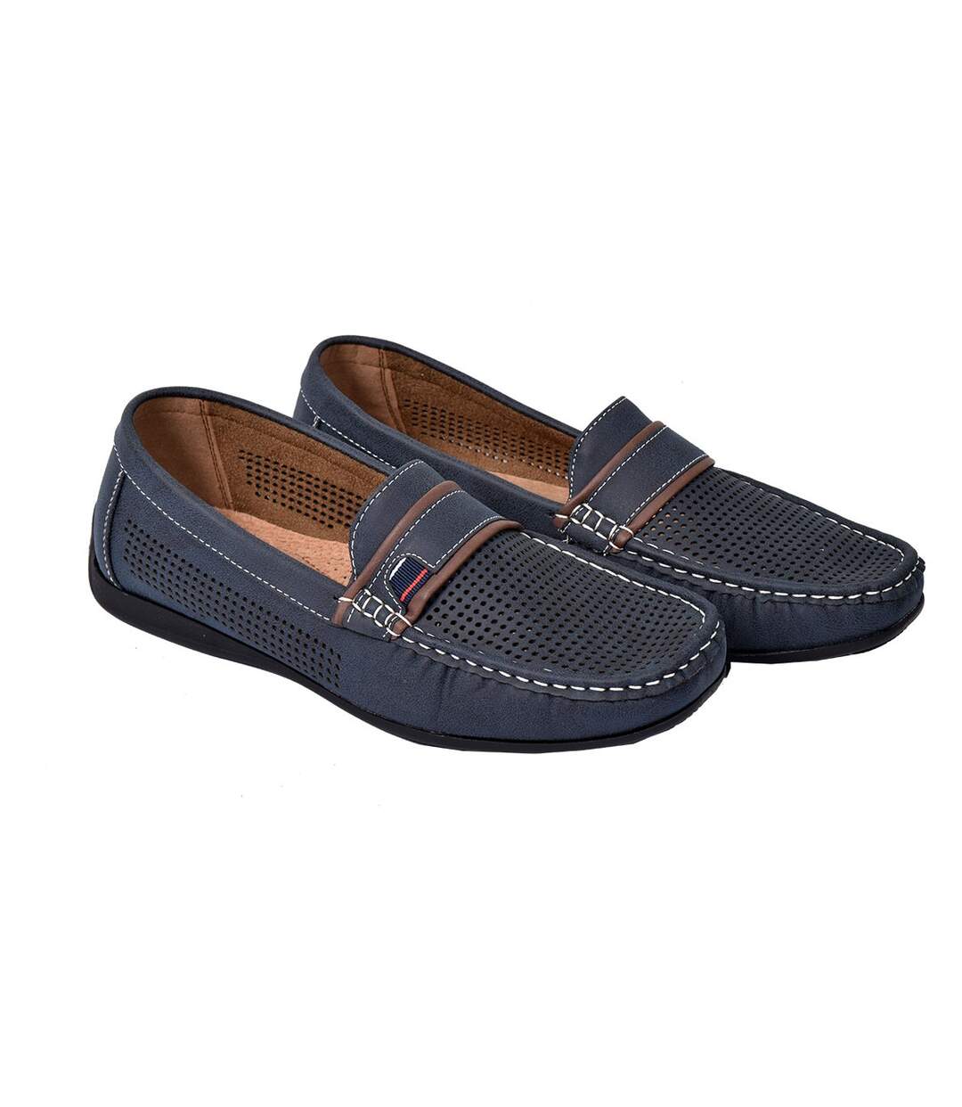 Mocassins pour Homme Doublure CUIR PREMIUM- Chaussure d'été Qualité et Confort - 20A86 MARINE