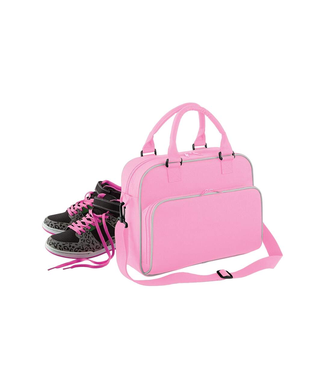 Piped messenger bag one size classic pink/light grey Bagbase-1