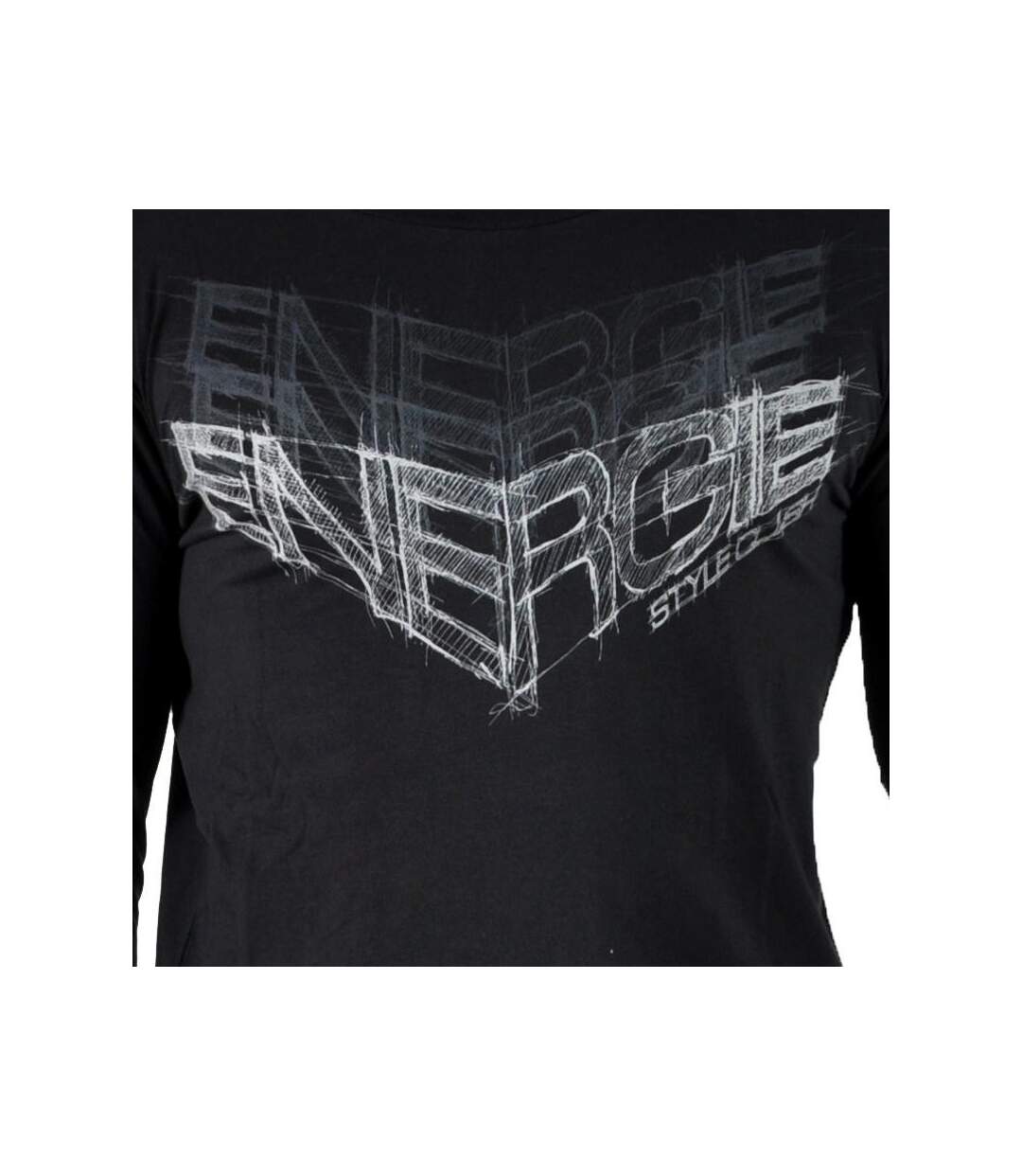 T-Shirt Energie Long Coffey G06000 Noir   Gris-3