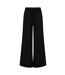 Womens/ladies Sustainable Wide Leg Jogging Bottoms Black Skinni Fit-1