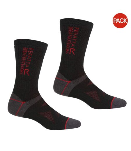 Chaussettes pour bottines de randonnée adulte noir / rouge foncé Regatta