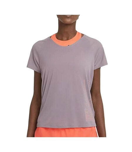 T-shirt Mauve Femme Nike Clash Miler - L