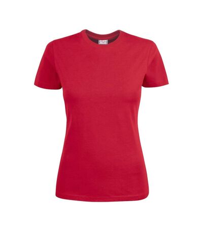 Womens/ladies Heavy T-shirt Red Printer