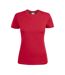 Womens/ladies Heavy T-shirt Red Printer-1