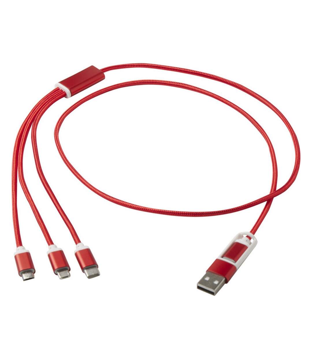 Versatile 5 in 1 recycled aluminium charging cable one size red Generic