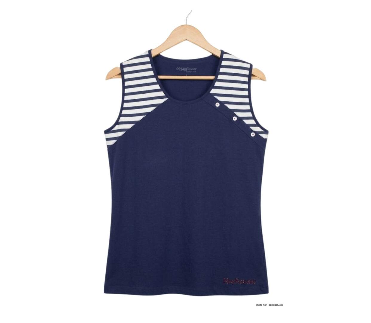 Tee-shirt sans manches TF192M Mode Directe : Débardeur fantaisie 100% coton au look marin-2