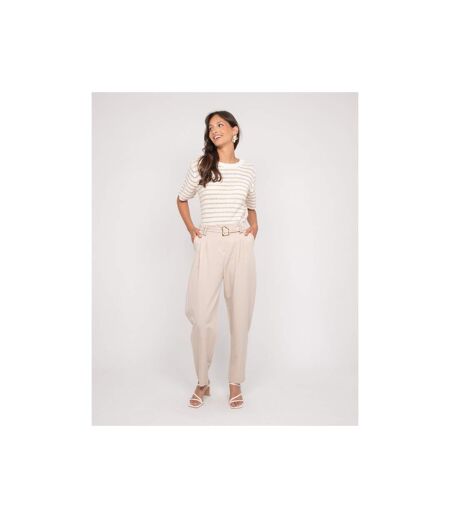 Pull manches courtes rayures lurex KIZAIA - Dona X Lisa