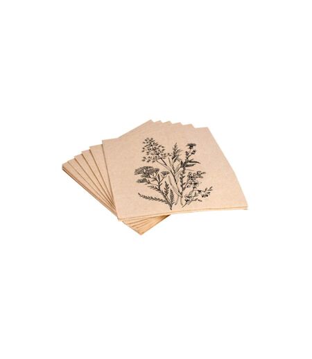 Lot de 20 Serviettes en Pulpe de Bambou Flore 33x33cm Naturel