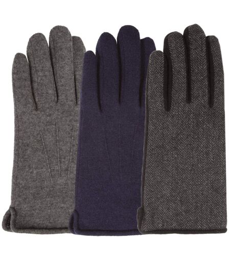 Isotoner Gants homme tactiles en laine, doublés imitation micro- imitation fourrure