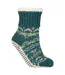 1 Pair Ladies Chunky Fair Isle Moccasin Grip Socks - Warm Winter Slipper Socks-1