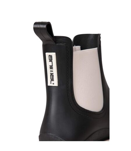 Womens/ladies Leah Ankle Length Wellington Boots Black Animal