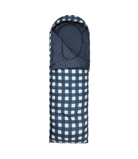 Mid Season Checked Left Zip Sleeping Bag One Size Dark Blue Mountain Warehouse