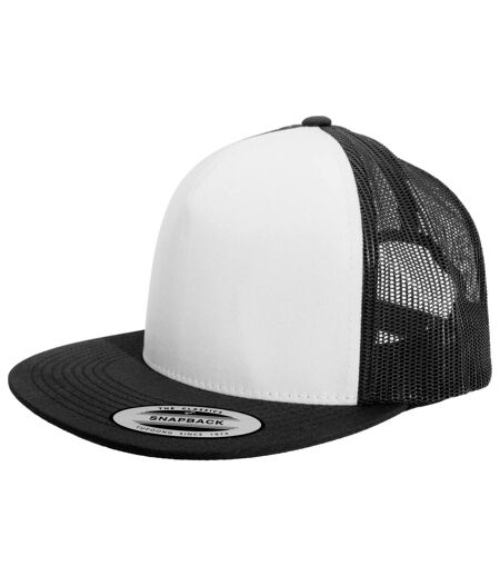 Flexfit Casquette De Baseball À Visière Plate Adulte Unisexe Noir Blanc Yupoong